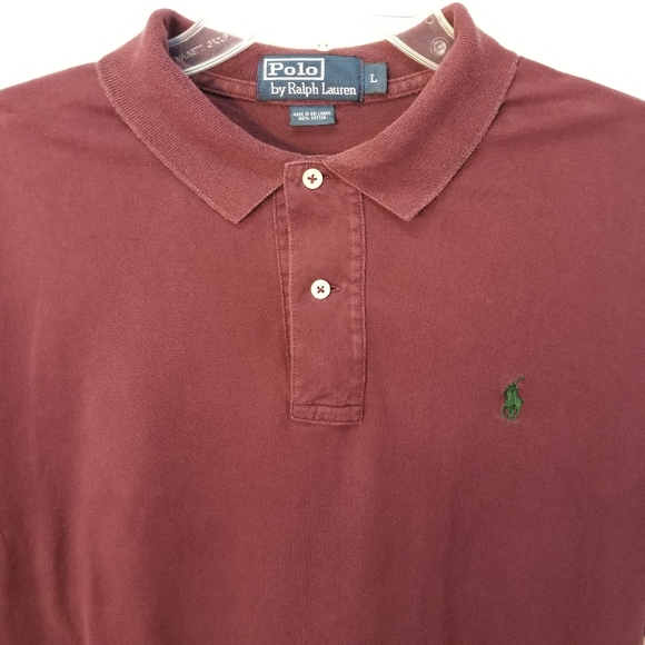 Polo Ralph Lauren Polo Shirt Maroon Burgundy Large - Picture 12 of 16